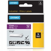 Dymo Rhino Purple Vinyl Tape - 12mm, white Text (p/n: 1805415)
