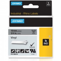 Dymo Rhino Grey Vinyl Tape - 19mm, Black Text (p/n: 1805419)