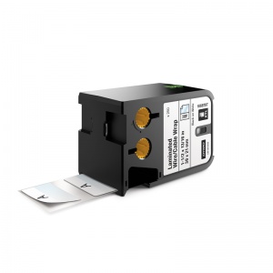 Dymo Rhino XTL White Laminated Cable Wrap Pre-Sized Labels - 38x21mm, Black Text (p/n: 1868707)