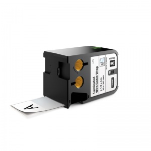Dymo Rhino XTL White Laminated Cable Wrap Pre-Sized Labels - 38x102mm, Black Text (p/n: 1868709)