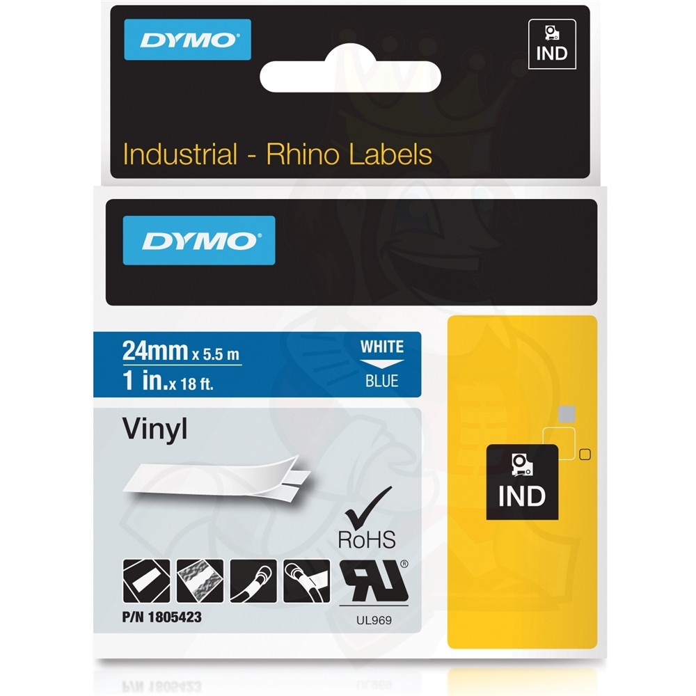 blue for Dymo Rhino 1000,Rhino 6000 Dymo 1x Ribbon Cassette vinyl 12mm white 