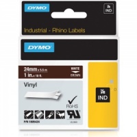 Dymo Rhino Brown Vinyl Tape - 24mm, white Text (p/n: 1805424) - DISCONTINUED