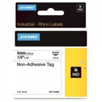 Dymo Rhino Yellow Non-Adhesive Tag - 6mm, Black Text (p/n: 18115)