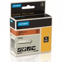 Dymo Rhino Orange Vinyl Tape - 19mm, Black Text (p/n: 18436)